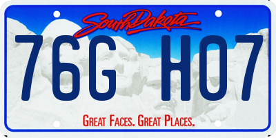SD license plate 76GH07