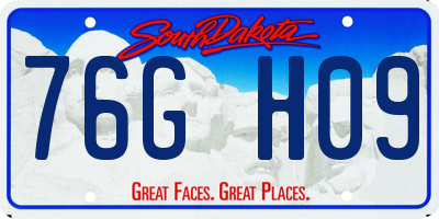 SD license plate 76GH09