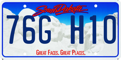 SD license plate 76GH10