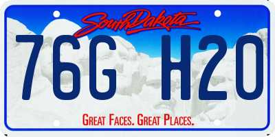 SD license plate 76GH20