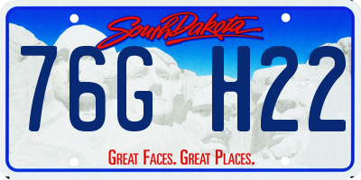 SD license plate 76GH22