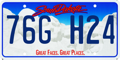 SD license plate 76GH24