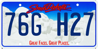SD license plate 76GH27