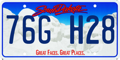 SD license plate 76GH28