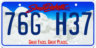 SD license plate 76GH37