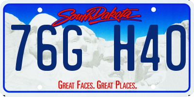 SD license plate 76GH40