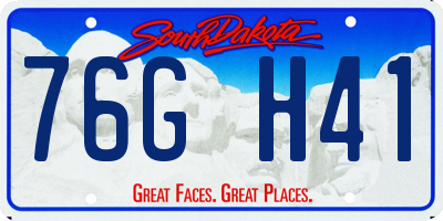 SD license plate 76GH41