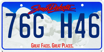 SD license plate 76GH46