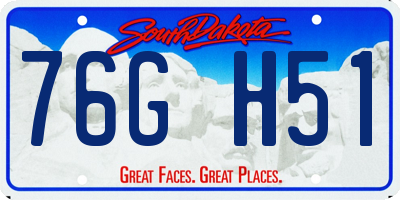 SD license plate 76GH51