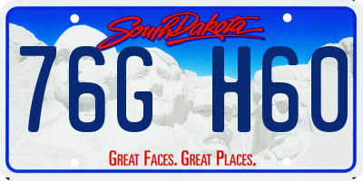SD license plate 76GH60