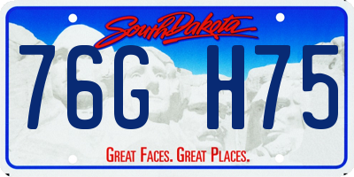 SD license plate 76GH75