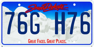 SD license plate 76GH76