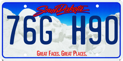 SD license plate 76GH90