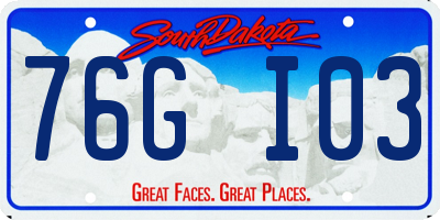 SD license plate 76GI03