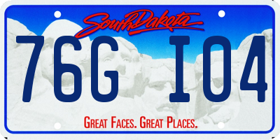 SD license plate 76GI04