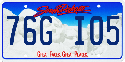 SD license plate 76GI05