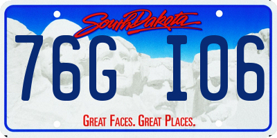 SD license plate 76GI06
