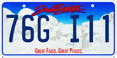 SD license plate 76GI11