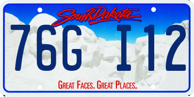 SD license plate 76GI12