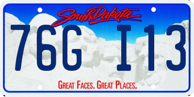 SD license plate 76GI13