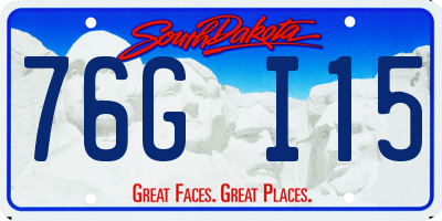 SD license plate 76GI15