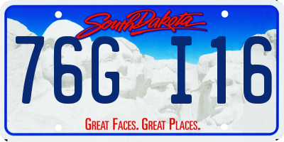 SD license plate 76GI16