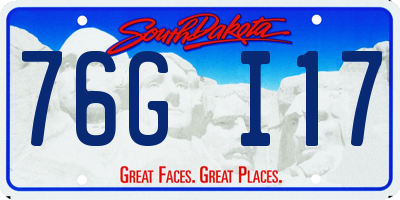 SD license plate 76GI17