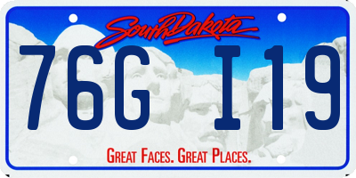 SD license plate 76GI19
