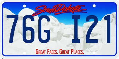 SD license plate 76GI21
