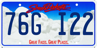 SD license plate 76GI22