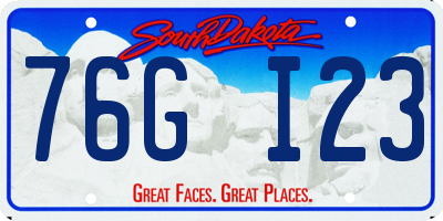 SD license plate 76GI23
