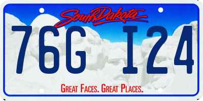 SD license plate 76GI24