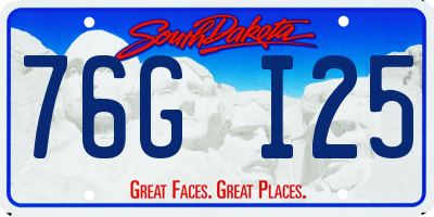 SD license plate 76GI25