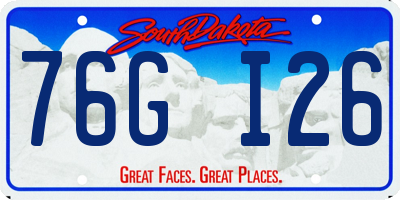 SD license plate 76GI26