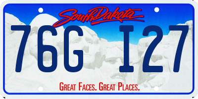 SD license plate 76GI27
