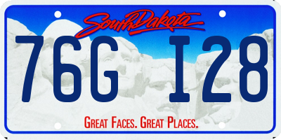 SD license plate 76GI28