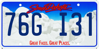 SD license plate 76GI31