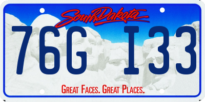 SD license plate 76GI33