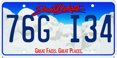 SD license plate 76GI34
