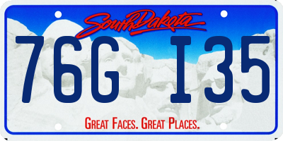 SD license plate 76GI35