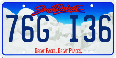 SD license plate 76GI36