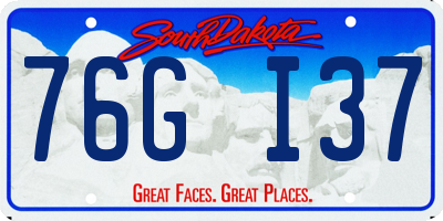 SD license plate 76GI37
