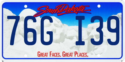 SD license plate 76GI39
