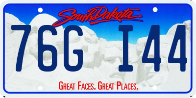 SD license plate 76GI44