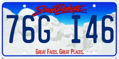 SD license plate 76GI46