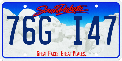 SD license plate 76GI47
