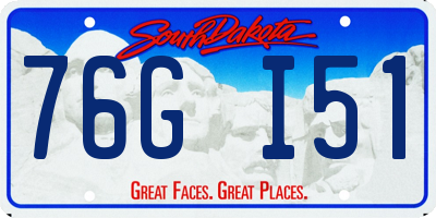 SD license plate 76GI51