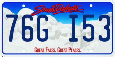 SD license plate 76GI53