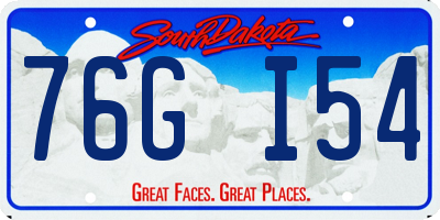 SD license plate 76GI54