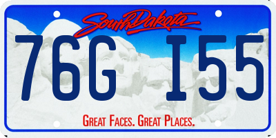 SD license plate 76GI55